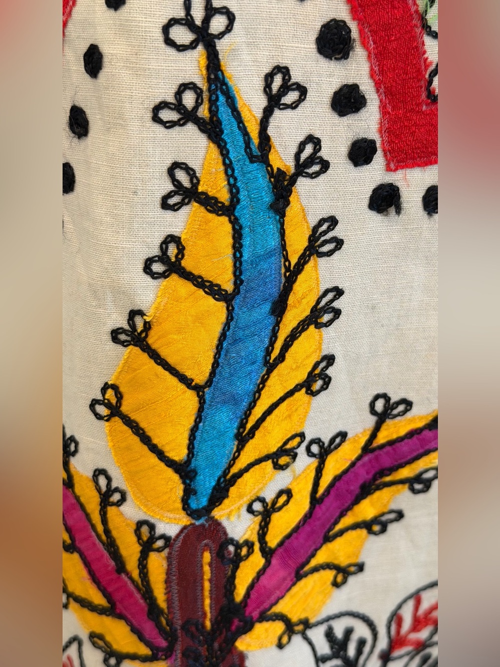 Rare Vintage Sandy Starkman Hand Painted Embroider Boho Art Jacket Statement XL - Picture 5 of 15